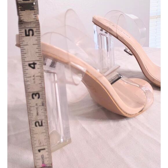 BooHoo Clear Block Barely There Heels US Size 7 - Picture 5 of 5